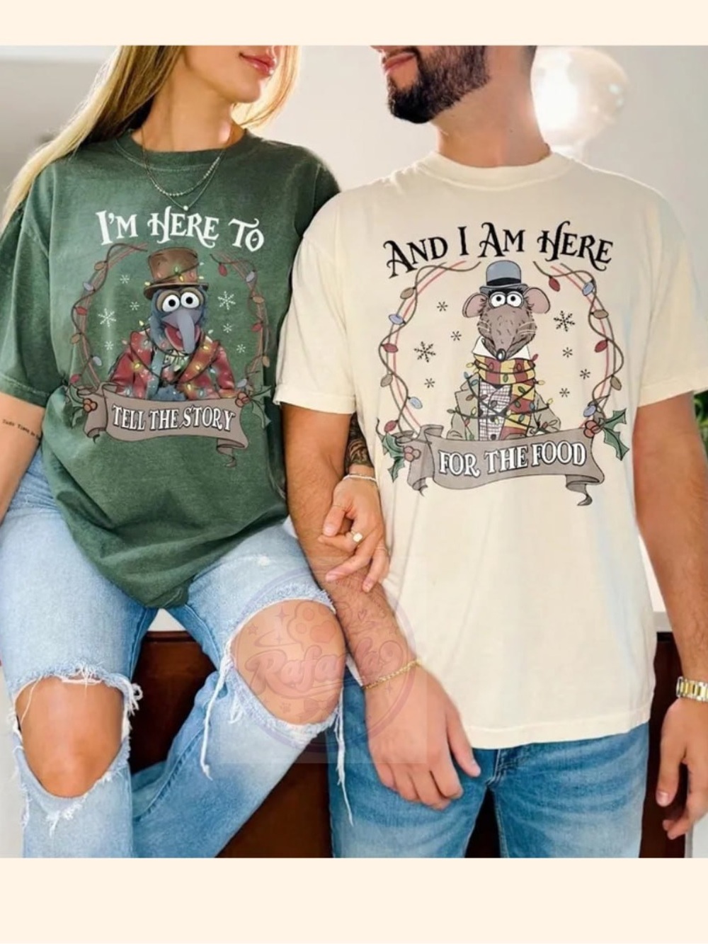 Two Funny Tee, Christmas Holiday Graphic Tee, Matching Couple Shirt